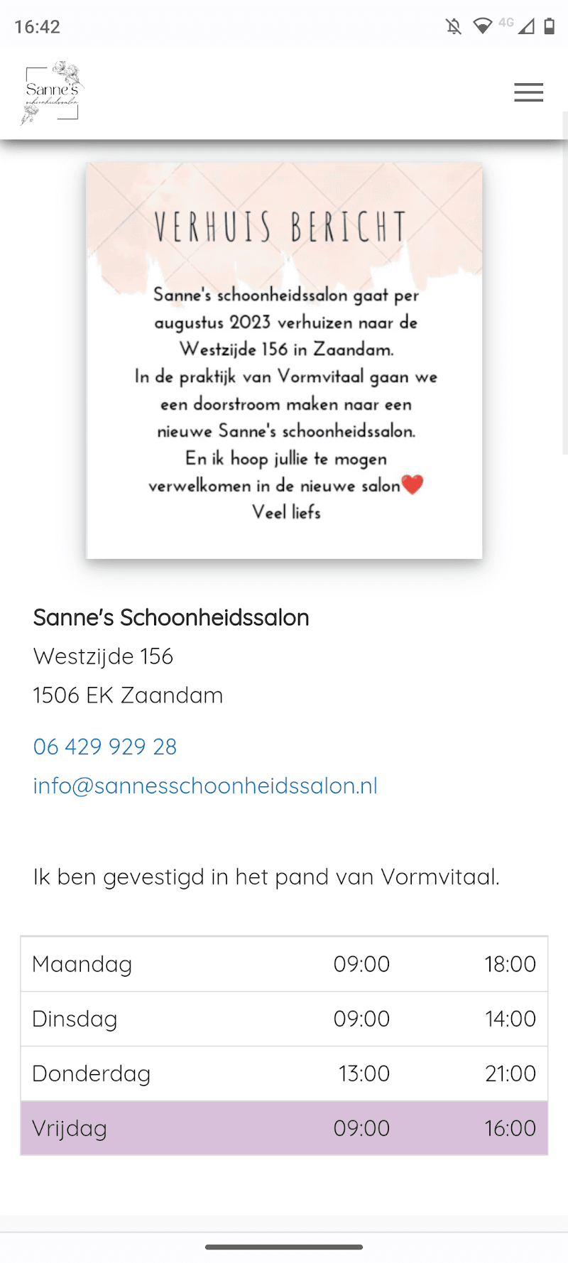 Sanne's Schoonheidssalon - Zaandam